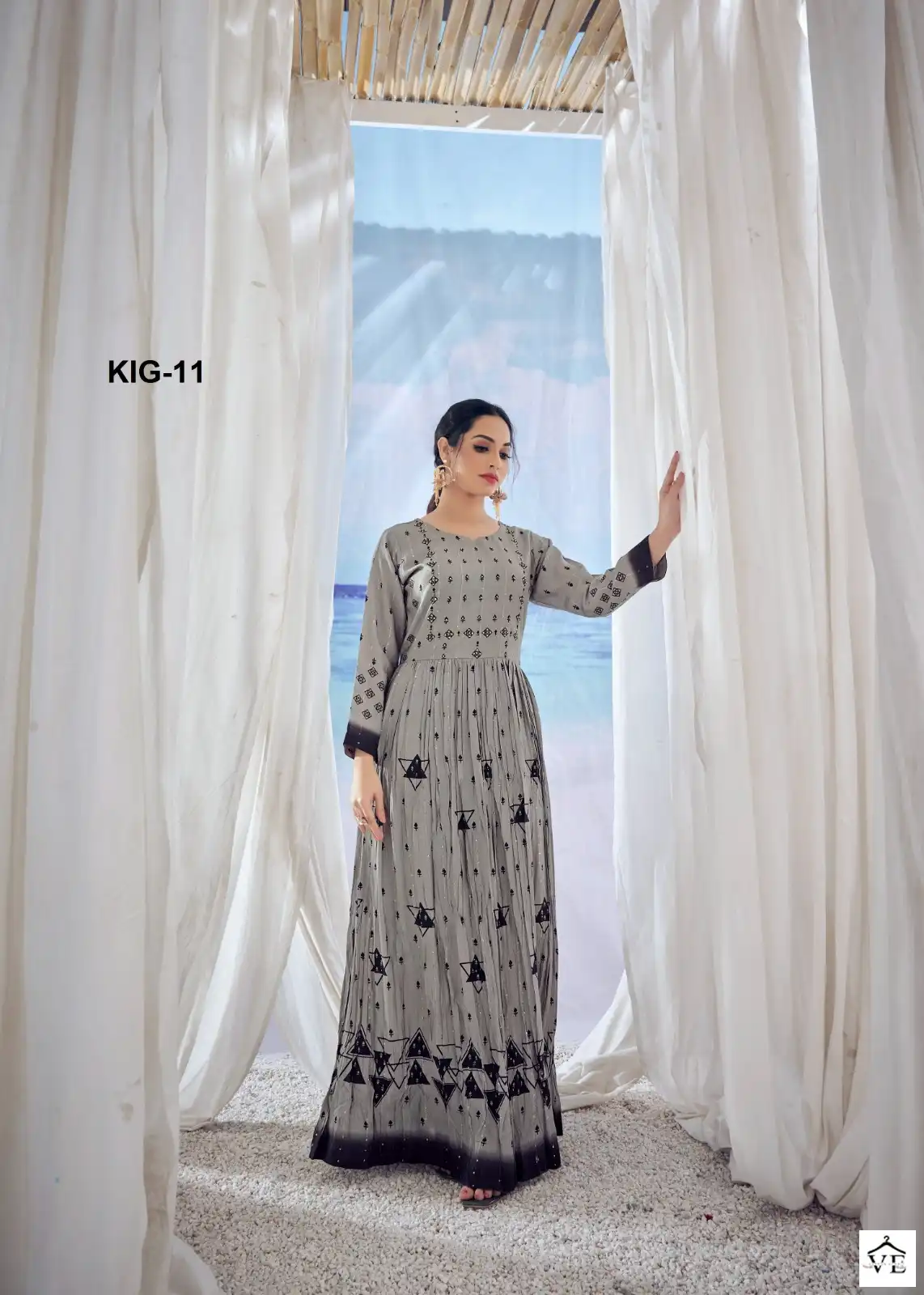 Amoha Kig Pure Viscose Muslin Wholesale Long Gowns Catalog — Wholesale Kurtis, MPA wholesale from Surat - Gallery Image 6