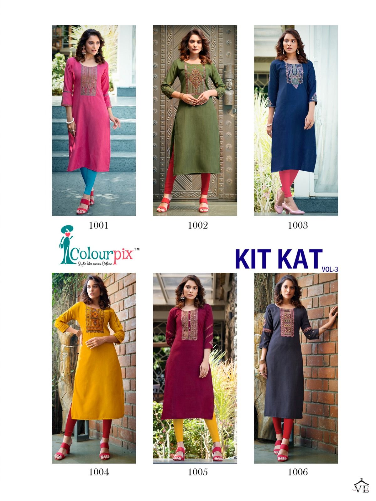 Colourpix Kit Kat Vol 3 Rayon Wholesale Designer Kurtis Catalog — Wholesale Kurtis, MPA wholesale from Surat — view 7