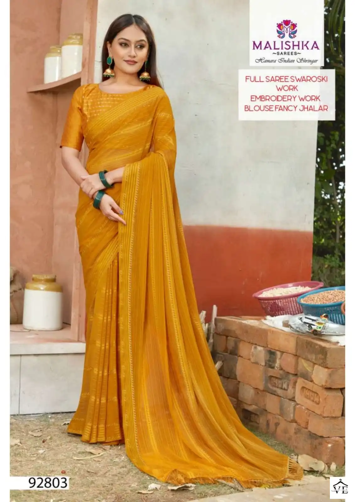 Malishka Kusum Wetless Butterfly Kia Satin Wholesale Saree Catalog — Wholesale Sarees, MPA wholesale from Surat - Gallery Image 2