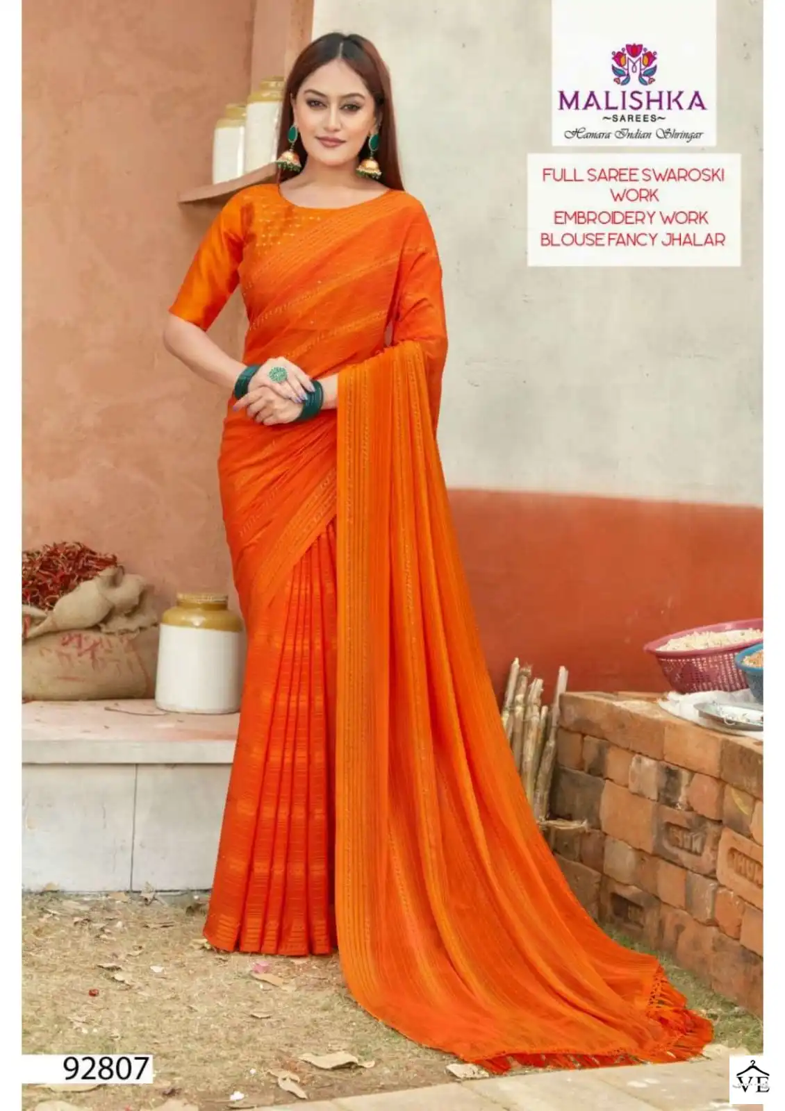 Malishka Kusum Wetless Butterfly Kia Satin Wholesale Saree Catalog — Wholesale Sarees, MPA wholesale from Surat - Gallery Image 4