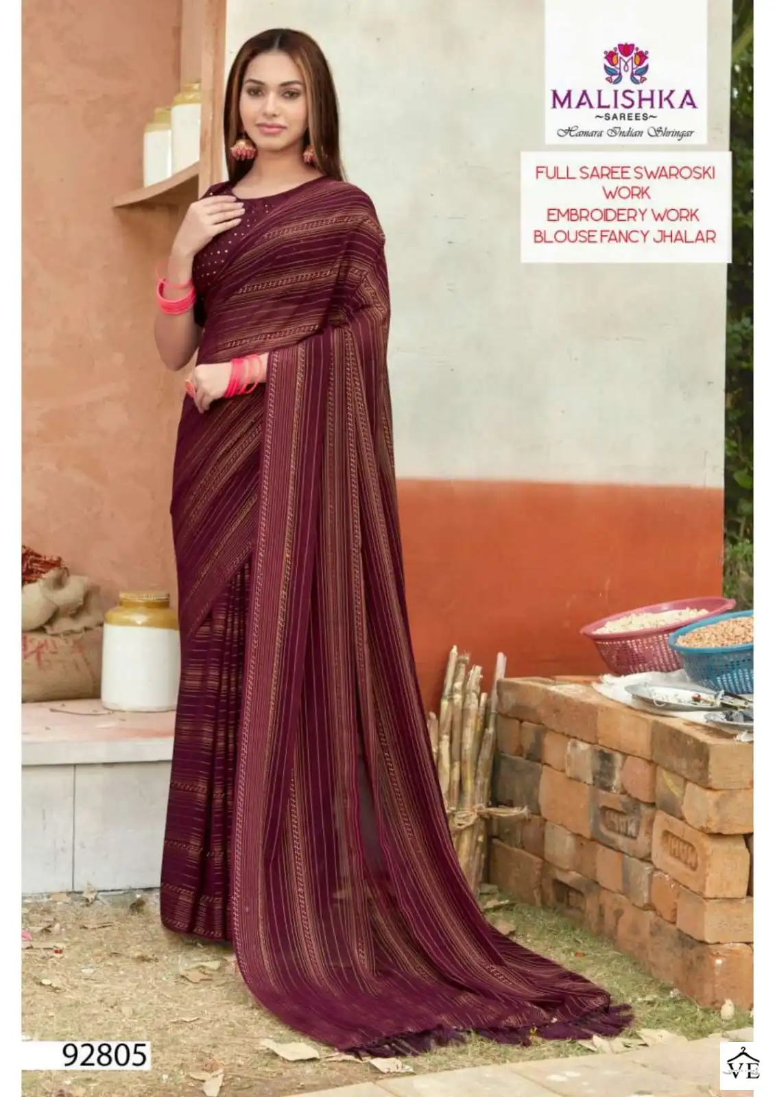 Malishka Kusum Wetless Butterfly Kia Satin Wholesale Saree Catalog — Wholesale Sarees, MPA wholesale from Surat - Gallery Image 6