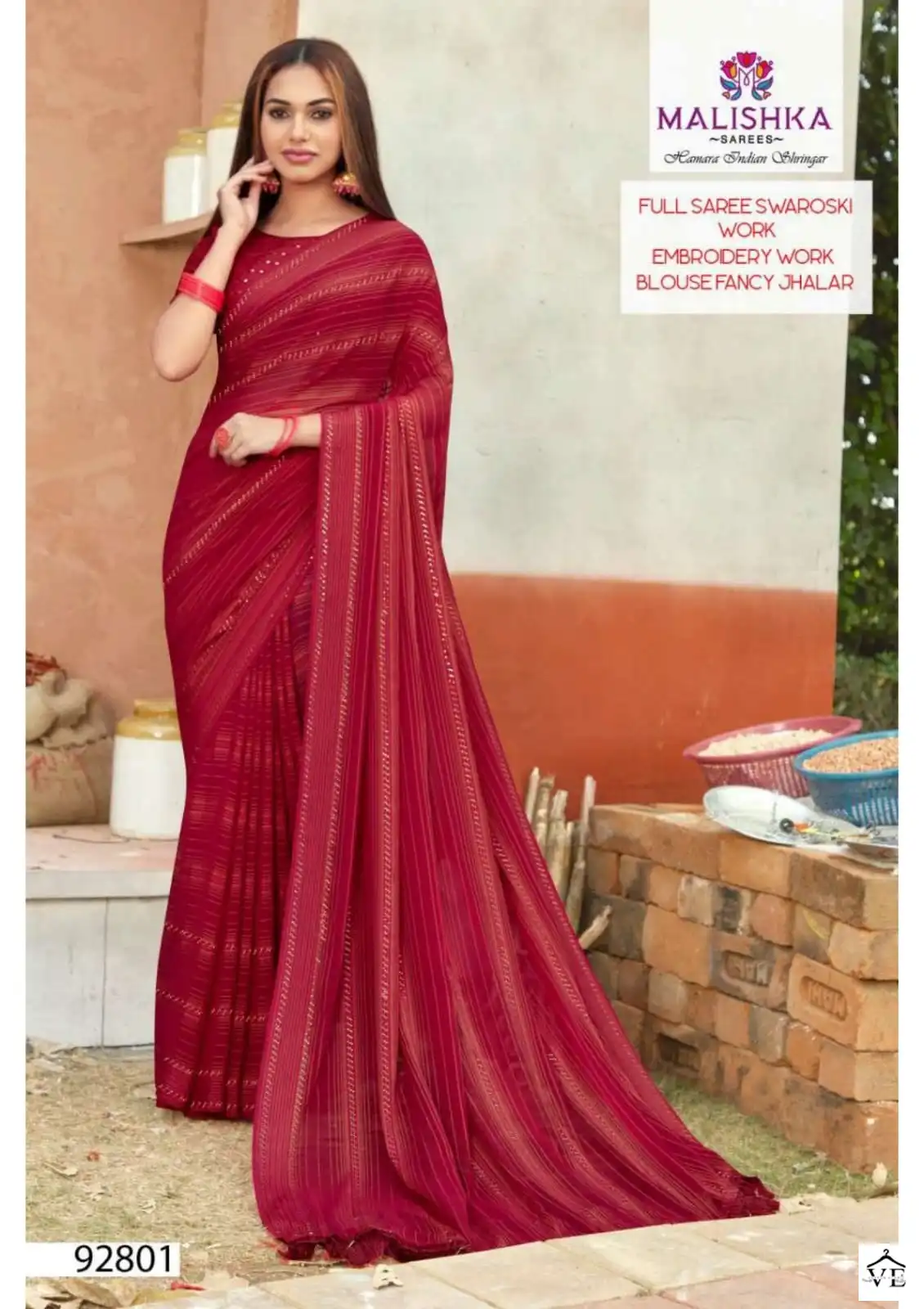 Malishka Kusum Wetless Butterfly Kia Satin Wholesale Saree Catalog — Wholesale Sarees, MPA wholesale from Surat - Gallery Image 7