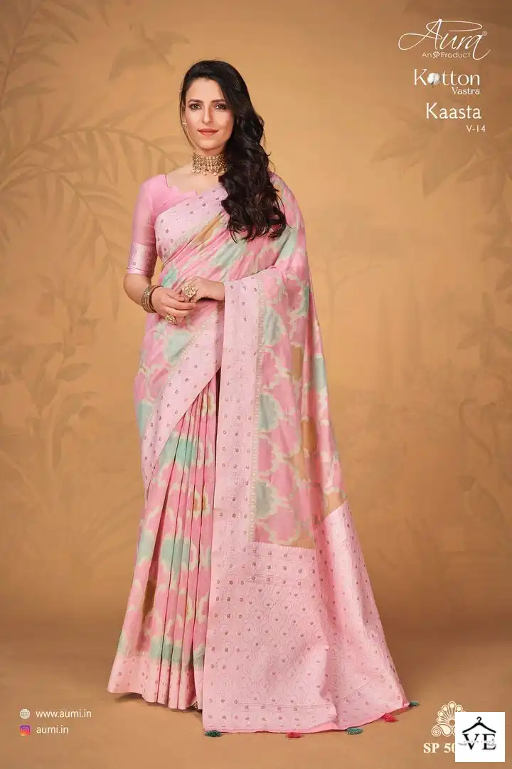 Aura Kaasta Vol 14 Cotton Wholesale Saree Catalog — Wholesale Sarees, MPA wholesale from Surat — view 6