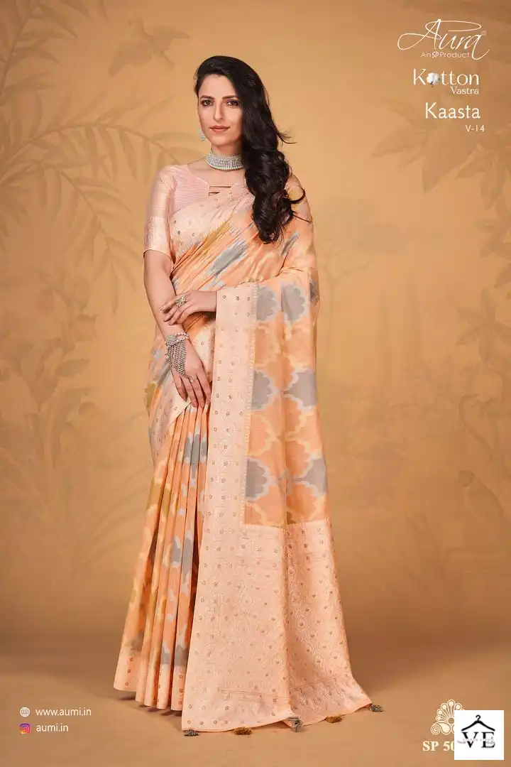 Aura Kaasta Vol 14 Cotton Wholesale Saree Catalog — Wholesale Sarees, MPA wholesale from Surat — view 2