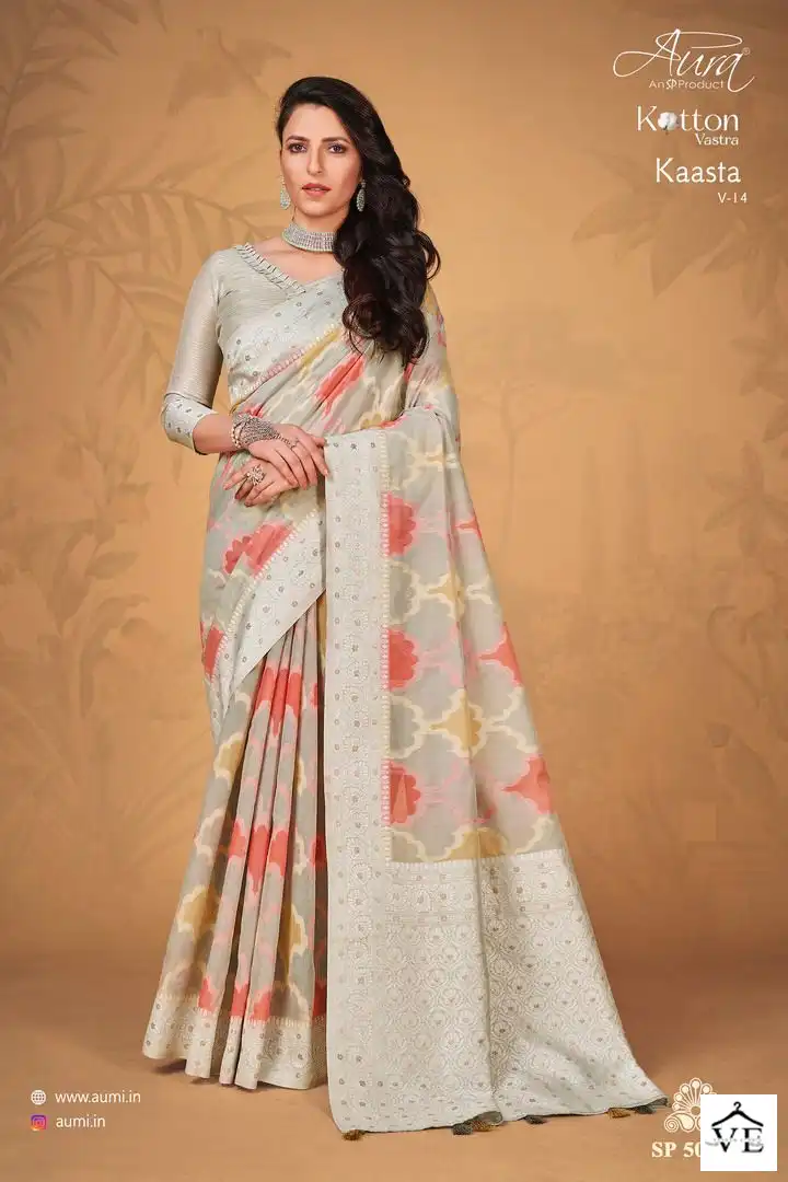 Aura Kaasta Vol 14 Cotton Wholesale Saree Catalog — Wholesale Sarees, MPA wholesale from Surat — view 3