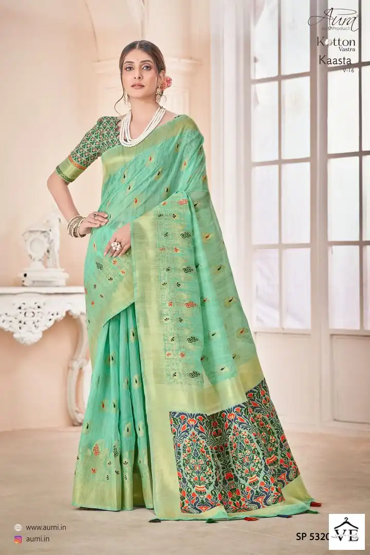 Aura Kaasta Vol 16 Cotton Wholesale Saree Catalog — Wholesale Sarees, MPA wholesale from Surat — view 2
