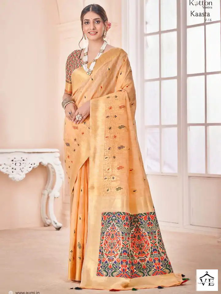 Aura Kaasta Vol 16 Cotton Wholesale Saree Catalog — Wholesale Sarees, MPA wholesale from Surat — view 1