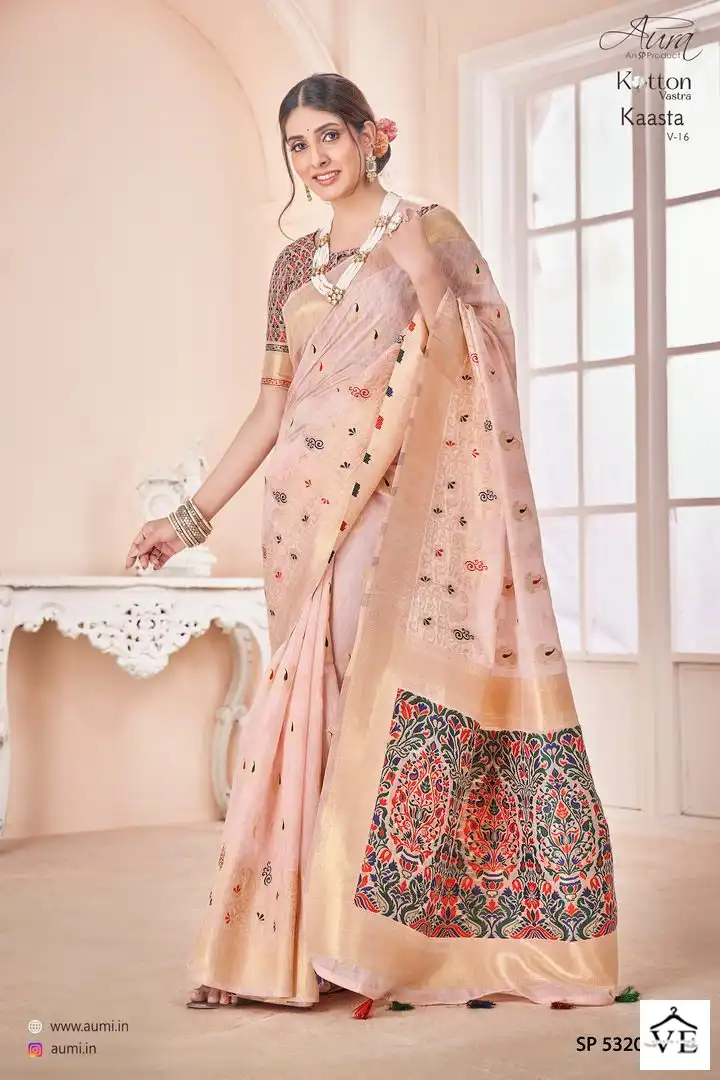 Aura Kaasta Vol 16 Cotton Wholesale Saree Catalog — Wholesale Sarees, MPA wholesale from Surat — view 3