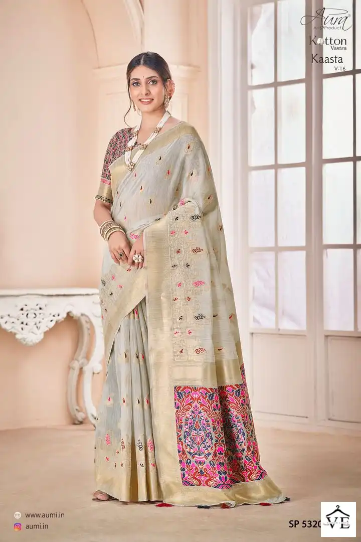 Aura Kaasta Vol 16 Cotton Wholesale Saree Catalog — Wholesale Sarees, MPA wholesale from Surat — view 4