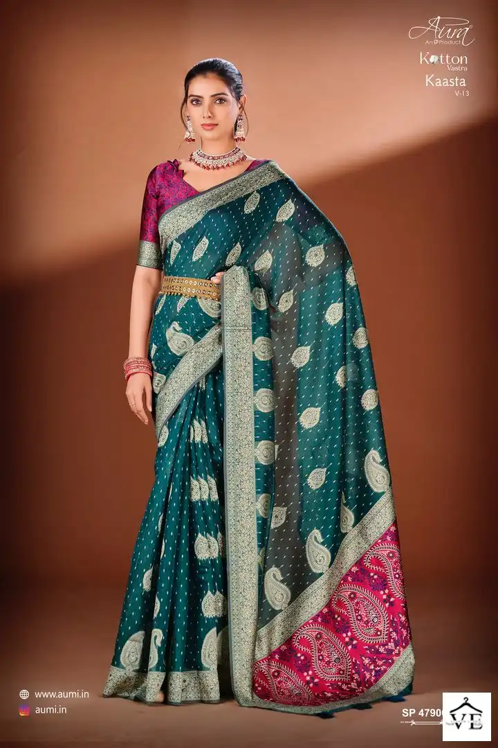 Aura Kaasta Vol-13 Cotton Wholesale Saree Catalog — Wholesale Sarees, MPA wholesale from Surat — view 4