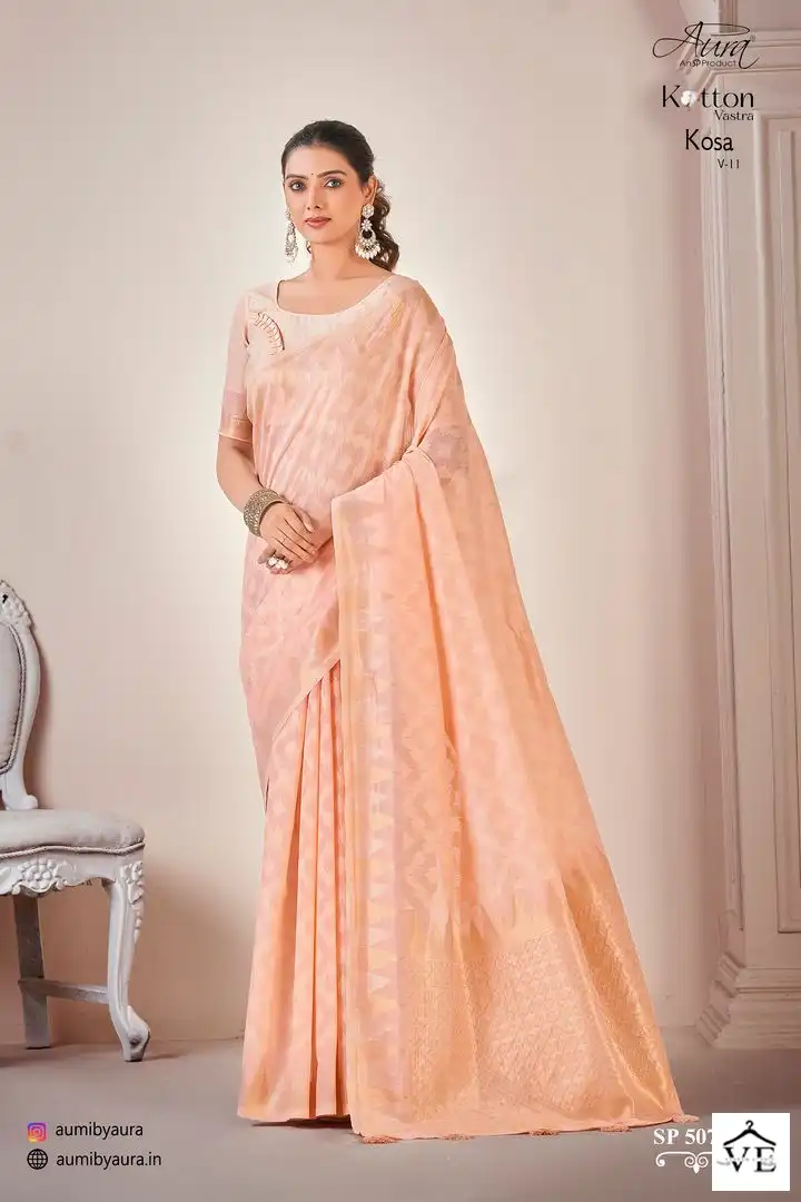 Aura Kosa Vol-11 Cotton Wholesale Saree Catalog — Wholesale Sarees, MPA wholesale from Surat — view 3