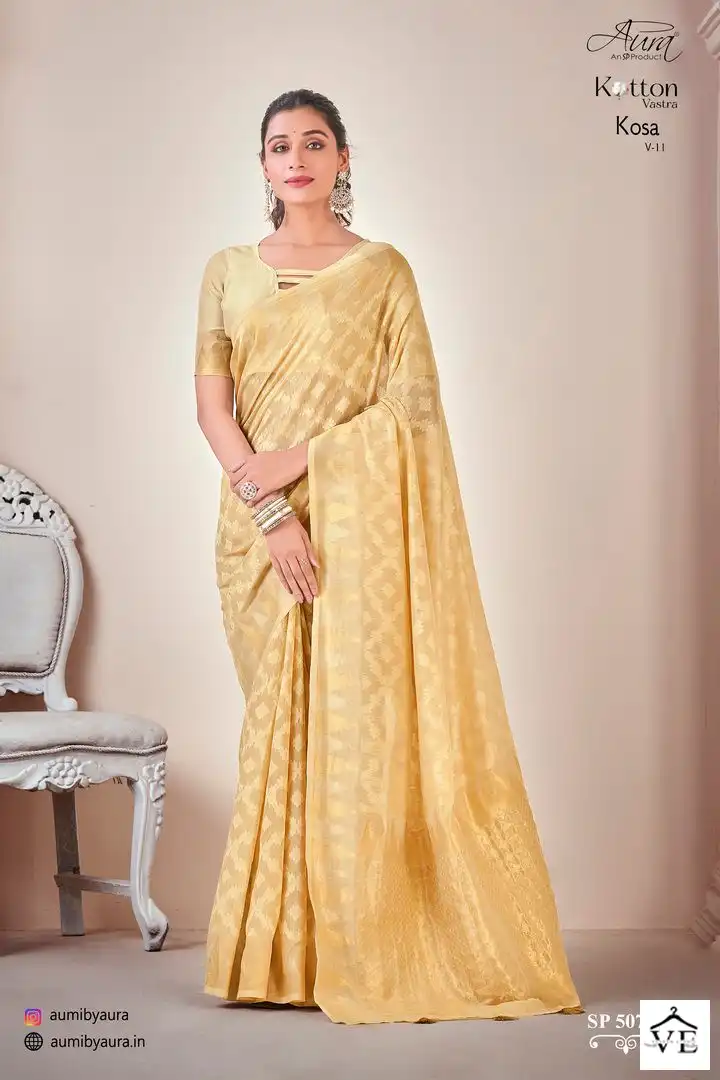 Aura Kosa Vol-11 Cotton Wholesale Saree Catalog — Wholesale Sarees, MPA wholesale from Surat — view 4
