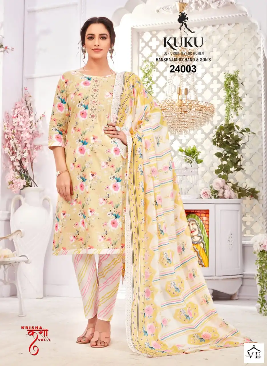 Vardan Ethnic Krisha Pure Cotton Wholesale Readymade Suits Catalog — Wholesale Salwar Suits, MPA wholesale from Surat - Gallery Image 8