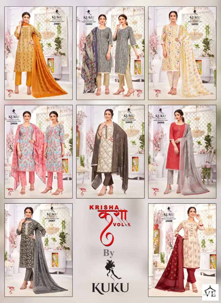 Vardan Ethnic Krisha Pure Cotton Wholesale Readymade Suits Catalog — Wholesale Salwar Suits, MPA wholesale from Surat — view 9