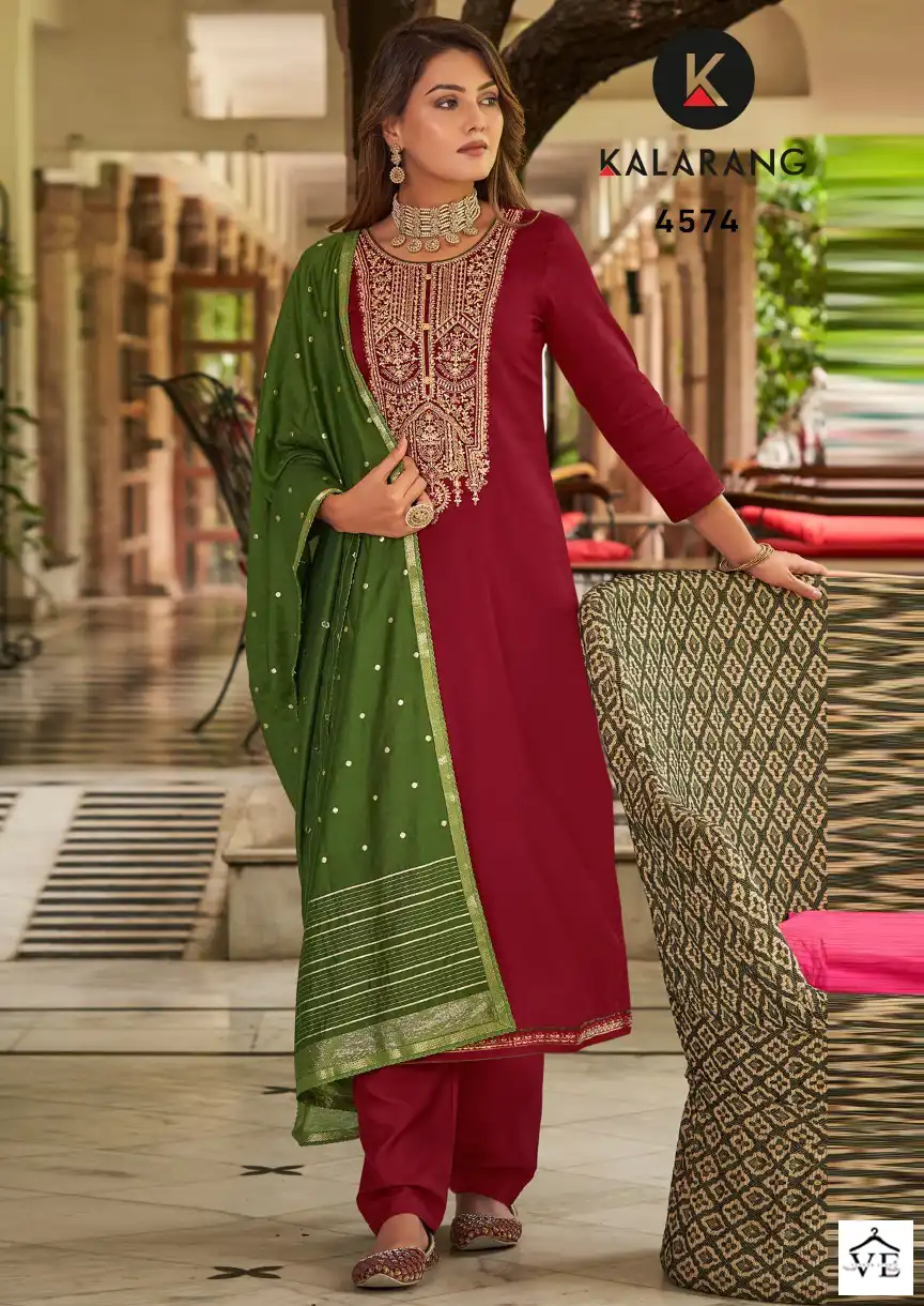 Kalarang Ladli Jam Silk Wholesale Salwar Suit Catalog — Wholesale Salwar Suits, MPA wholesale from Surat — view 1