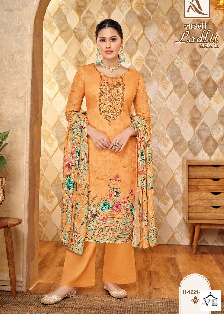 Alok Suits Ladlii Edition Vol 11 Cotton Wholesale Salwar Suit Catalog — Wholesale Salwar Suits, MPA wholesale from Surat — view 4