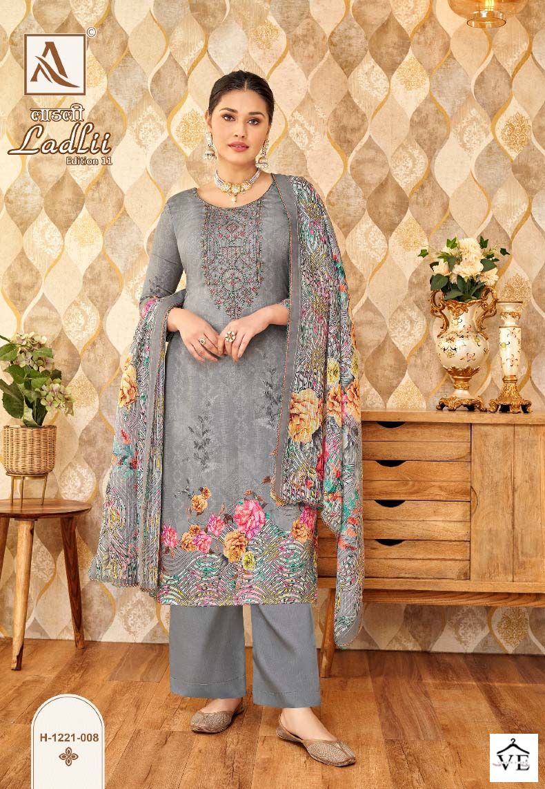 Alok Suits Ladlii Edition Vol 11 Cotton Wholesale Salwar Suit Catalog — Wholesale Salwar Suits, MPA wholesale from Surat — view 8