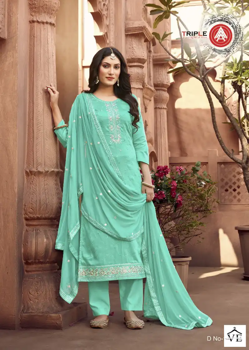 Kalarang Leen Jam Silk Cotton Wholesale Salwar Suit Catalog — Wholesale Salwar Suits, MPA wholesale from Surat - Gallery Image 3