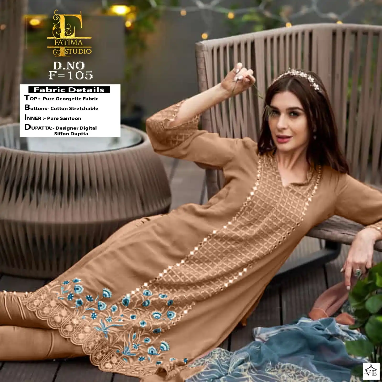 Fatima Studio Luxury Pret Pure Georgette Wholesale Readymade Pakistani Salwar Suit Catalog — Wholesale Salwar Suits, MPA wholesale from Surat - Gallery Image 3
