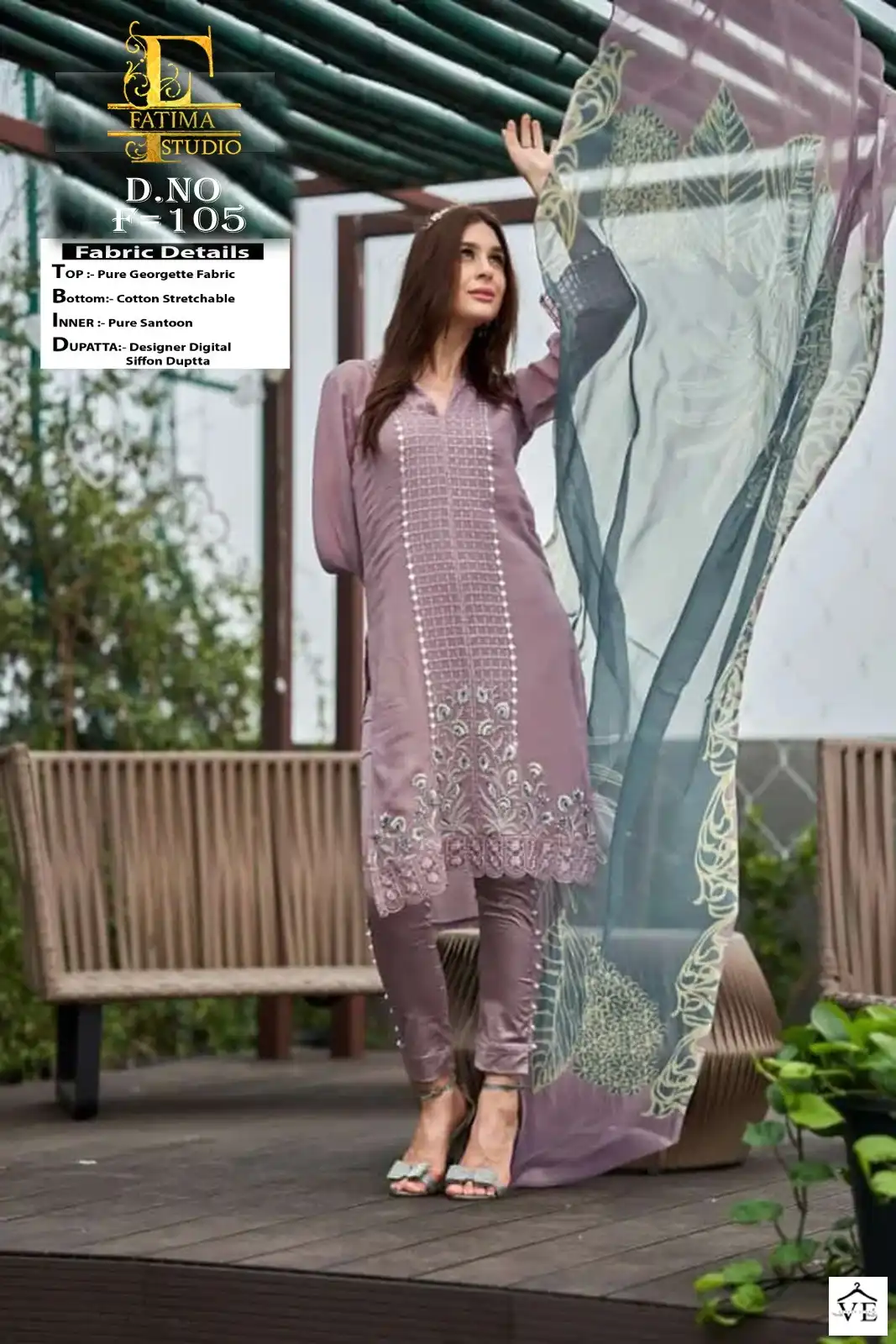 Fatima Studio Luxury Pret Pure Georgette Wholesale Readymade Pakistani Salwar Suit Catalog — Wholesale Salwar Suits, MPA wholesale from Surat - Gallery Image 4