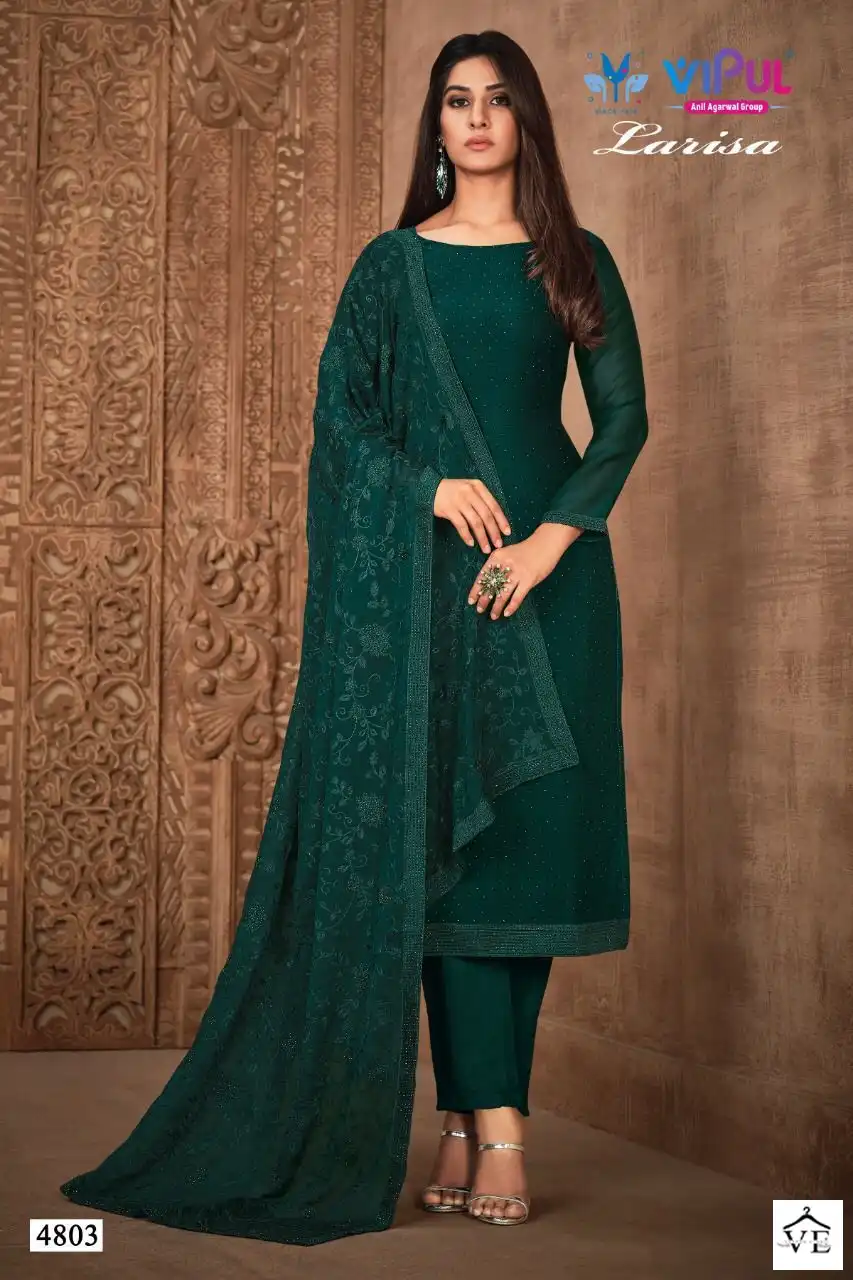 Vipul Larissa Two Tone Geo Wholesale Designer Suits Catalog — Wholesale Salwar Suits, MPA wholesale from Surat - Gallery Image 4