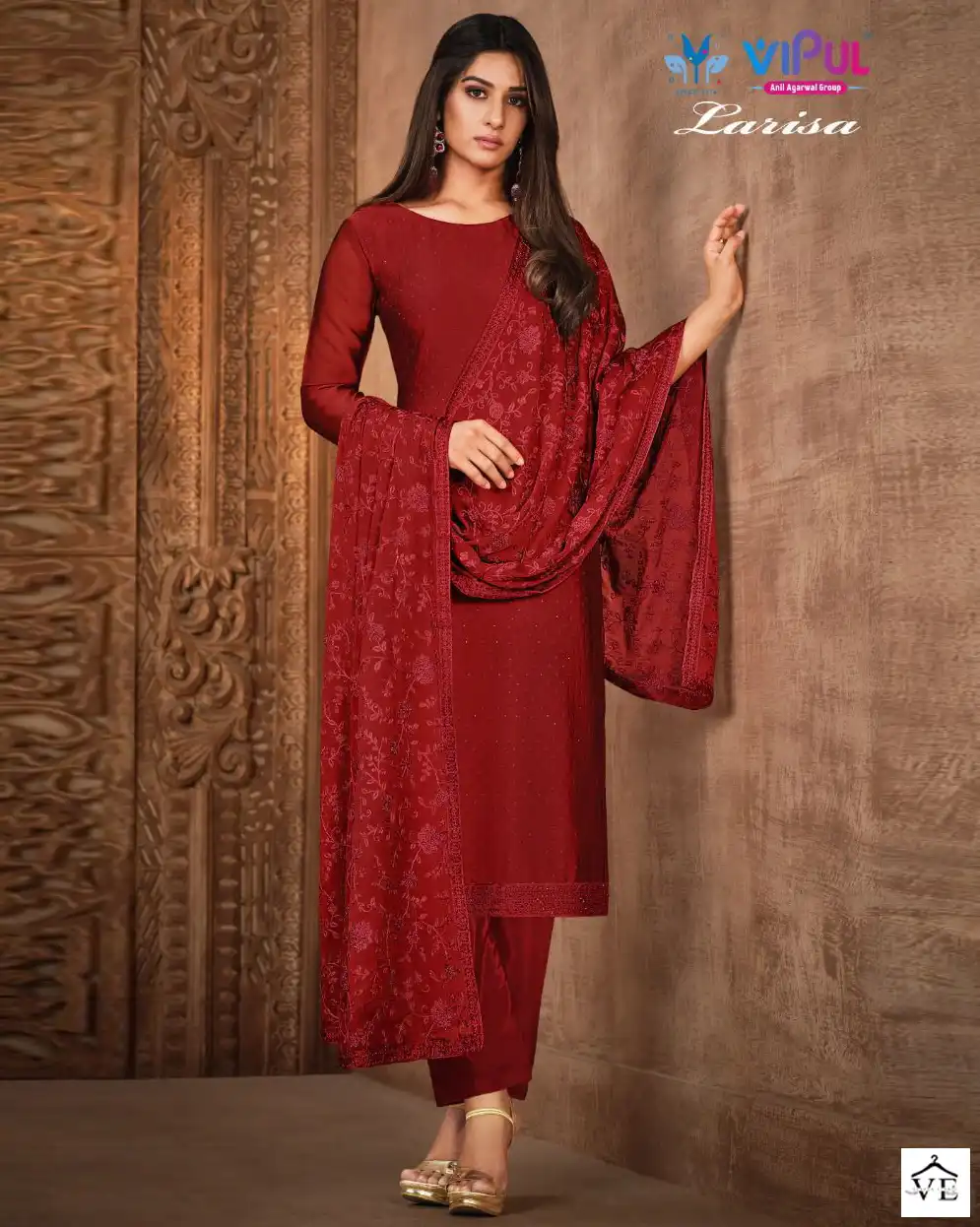 Vipul Larissa Two Tone Geo Wholesale Designer Suits Catalog — Wholesale Salwar Suits, MPA wholesale from Surat — view 1