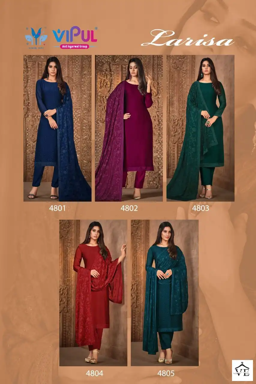 Vipul Larissa Two Tone Geo Wholesale Designer Suits Catalog — Wholesale Salwar Suits, MPA wholesale from Surat — view 6