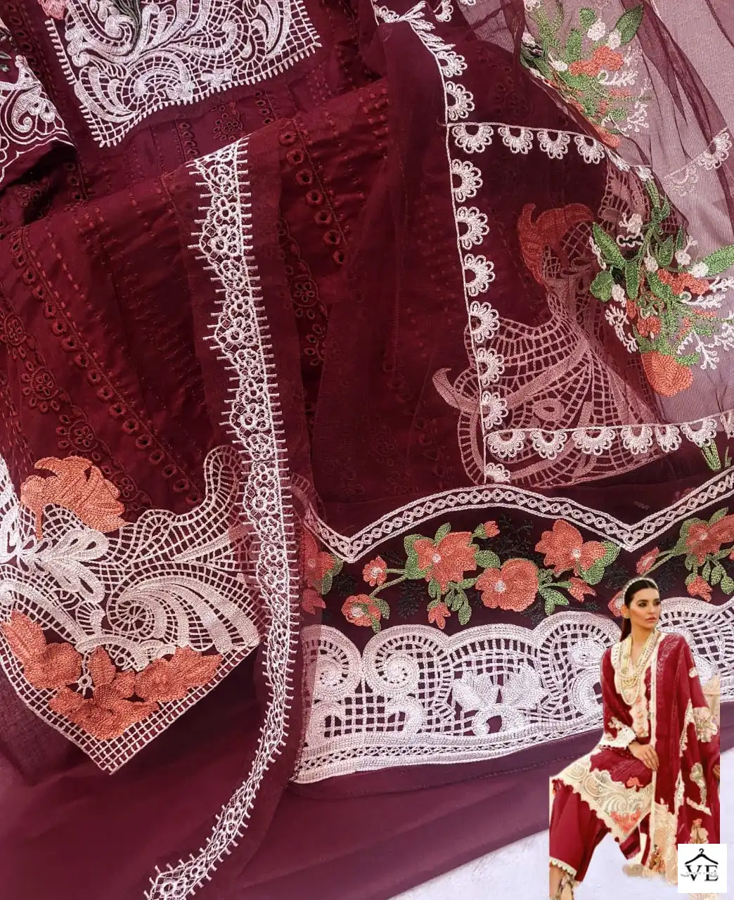 Qalamkaar Lawn-01 New Colours Cotton Wholesale Pakistani Suit Catalog — Wholesale Salwar Suits, MPA wholesale from Surat — view 9