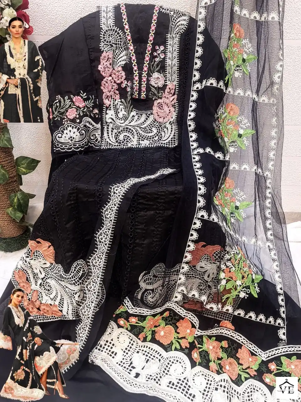 Qalamkaar Lawn-01 New Colours Cotton Wholesale Pakistani Suit Catalog — Wholesale Salwar Suits, MPA wholesale from Surat - Gallery Image 4