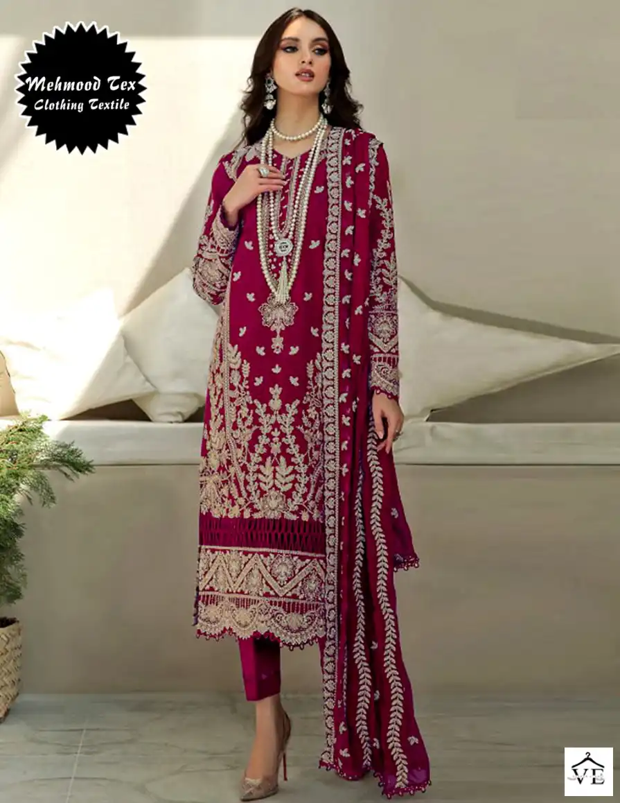 Mehmood Tex M-24 Organza Wholesale Pakistani Suit Catalog