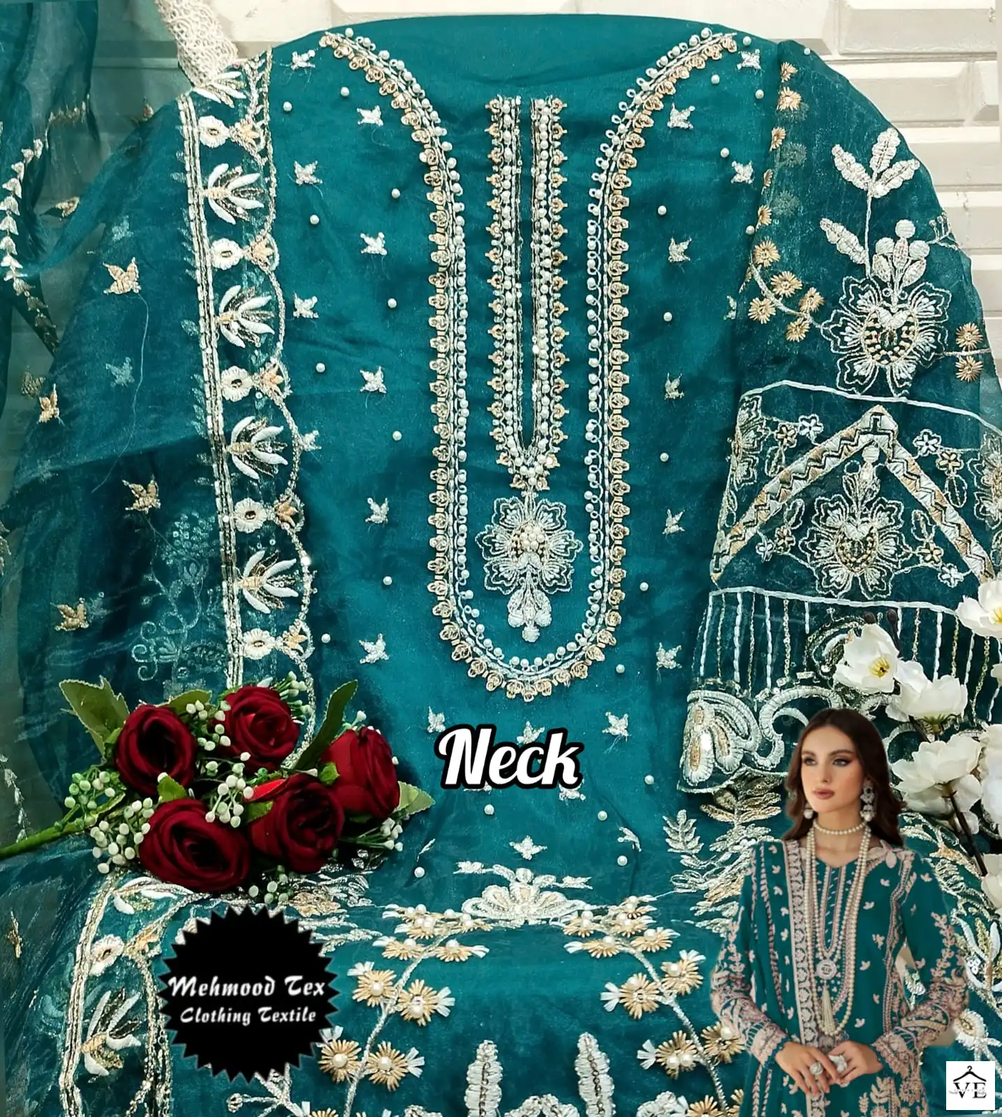 Mehmood Tex M-24 Organza Wholesale Pakistani Suit Catalog - Image 6