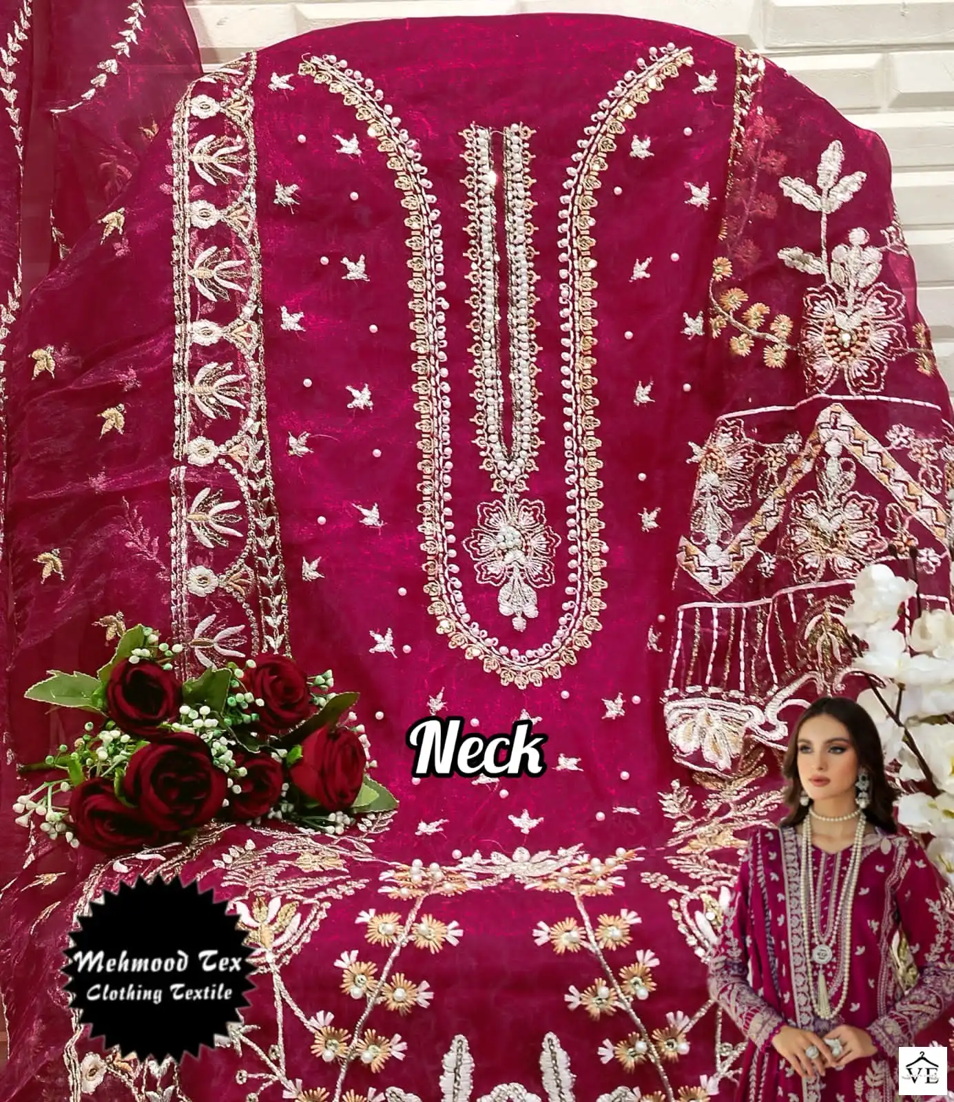 Mehmood Tex M-24 Organza Wholesale Pakistani Suit Catalog - Image 4