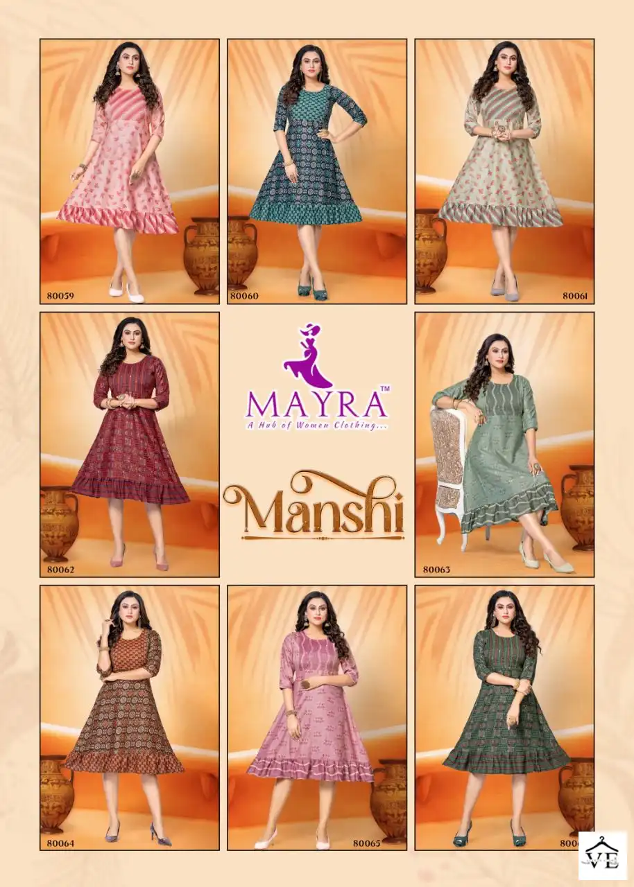 Mayra Manshi Rayon Wholesale Kurti Catalog — Wholesale Kurtis, MPA wholesale from Surat — view 9