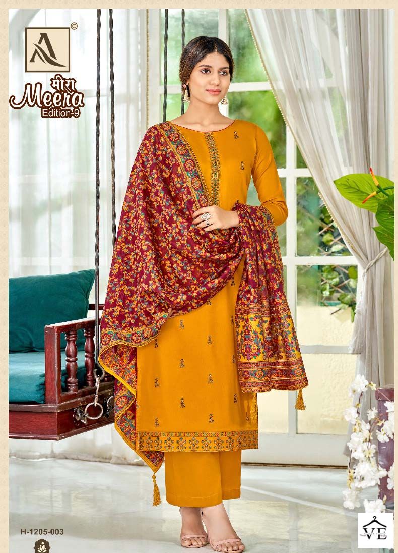 Alok Suits Meera Edition Vol 9 Jam Cotton Wholesale Salwar Suit Catalog — Wholesale Salwar Suits, MPA wholesale from Surat - Gallery Image 2