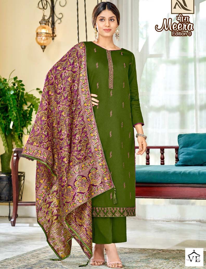 Alok Suits Meera Edition Vol 9 Jam Cotton Wholesale Salwar Suit Catalog — Wholesale Salwar Suits, MPA wholesale from Surat — view 1