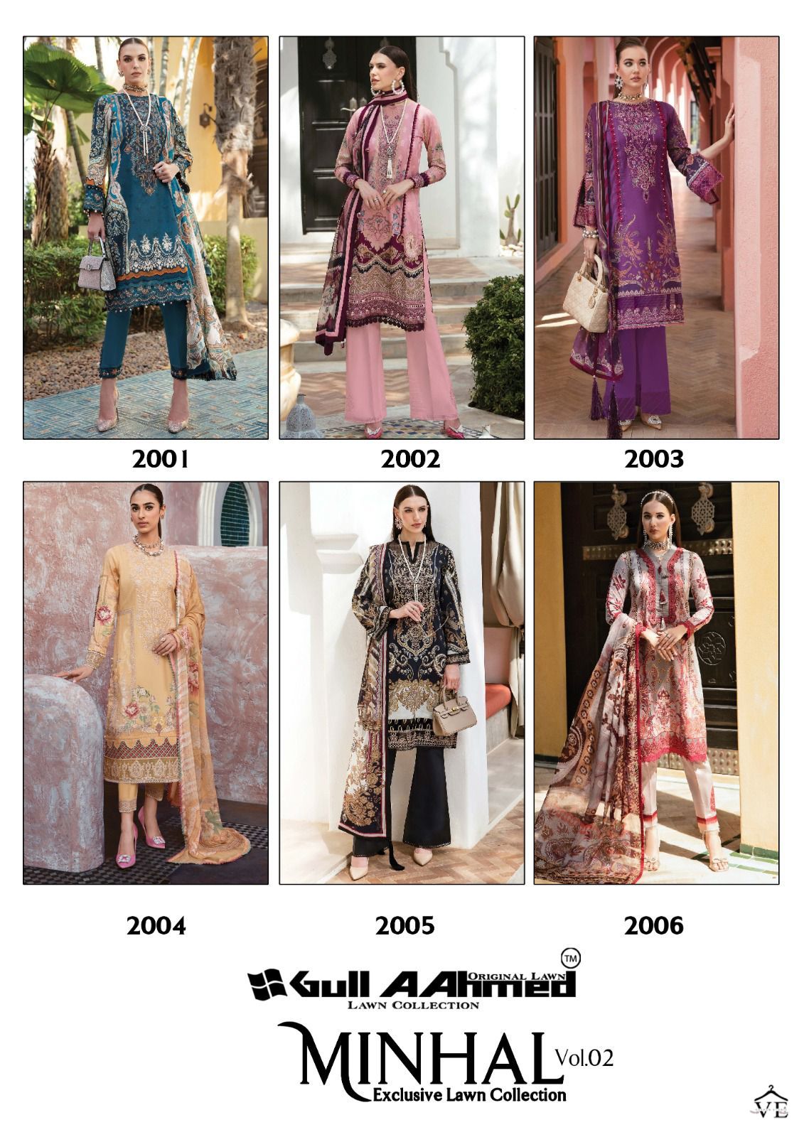 Gull Aahmed Minhal Exclusive Lawn Collection Vol 2 Lawn Cotton Wholesale Pakistani Salwar Suit Catalog — Wholesale Salwar Suits, MPA wholesale from Surat — view 7