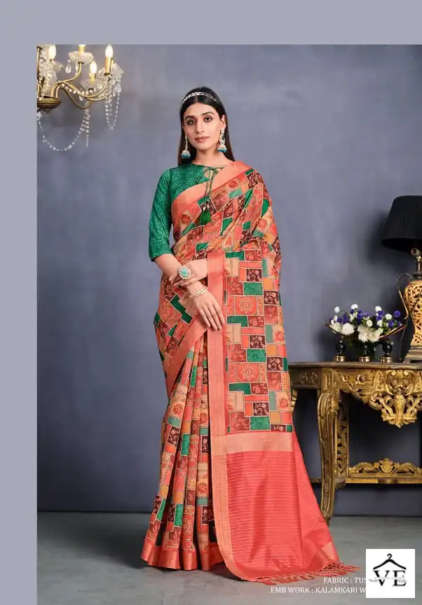 Mahotsav Mohmanthan-22800 Series Aahana Tussar Silk Wholesale Saree Catalog — Wholesale Sarees, MPA wholesale from Surat - Gallery Image 6