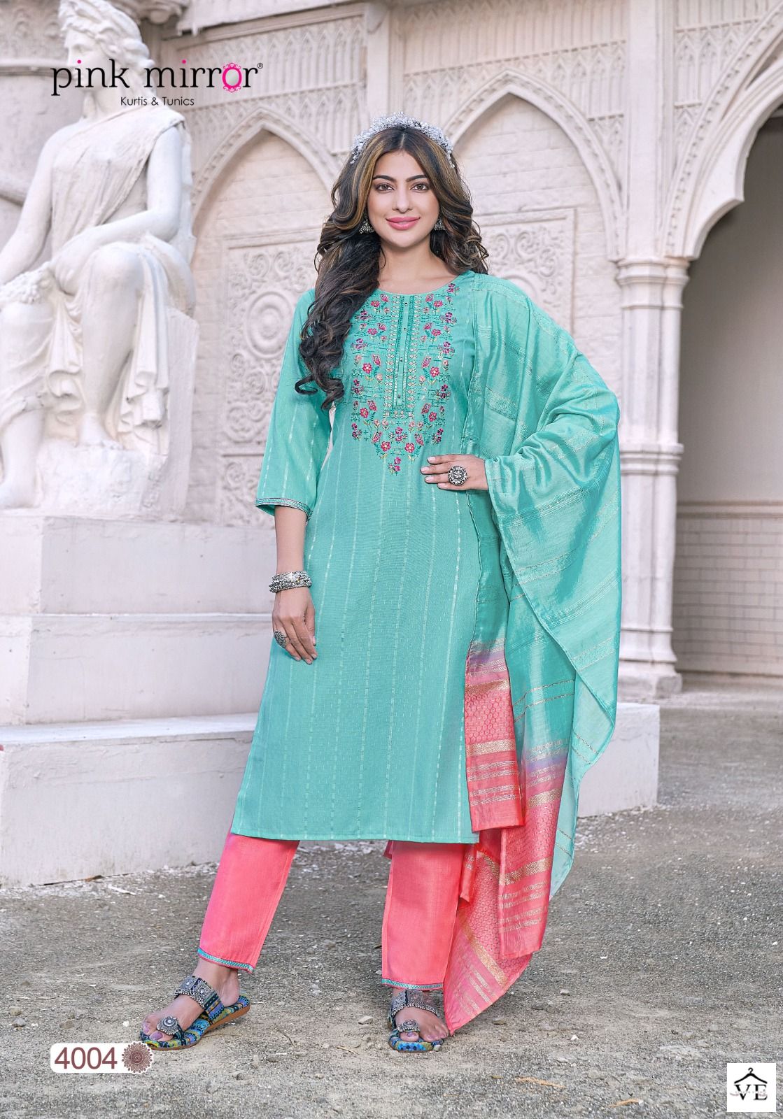 Pink Mirror Moment Viscose Wholesale Readymade Salwar Suit Catalog — Wholesale Salwar Suits, MPA wholesale from Surat - Gallery Image 3