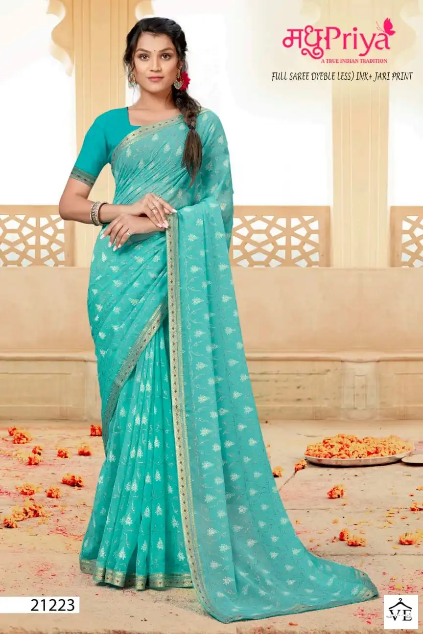 Madhupriya Mukti Vol 3 60 Gm Chiffon Wholesale Saree Catalog — Wholesale Sarees, MPA wholesale from Surat - Gallery Image 3