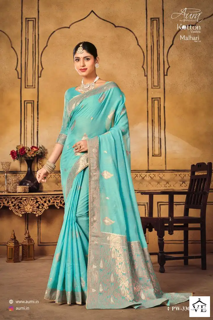 Aura Malhari Vol 14 Cotton Wholesale Saree Catalog — Wholesale Sarees, MPA wholesale from Surat - Gallery Image 4