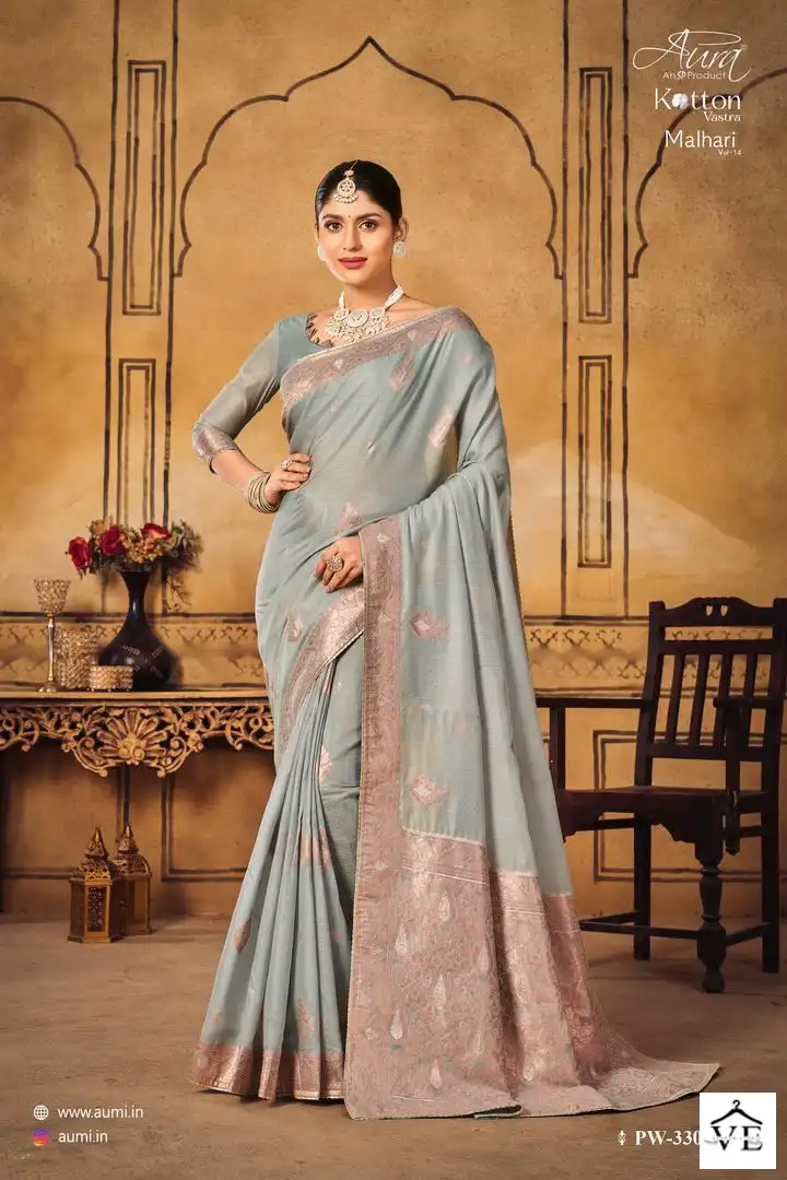 Aura Malhari Vol 14 Cotton Wholesale Saree Catalog — Wholesale Sarees, MPA wholesale from Surat - Gallery Image 5