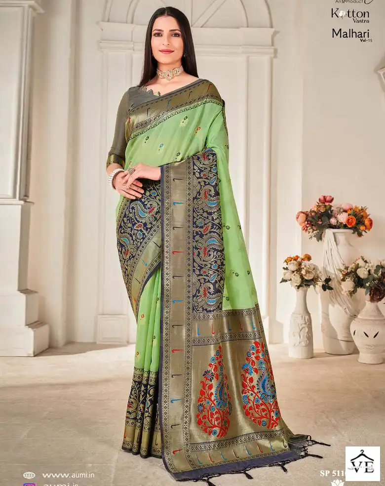 Aura Malhari Vol 15 Cotton Wholesale Saree Catalog — Wholesale Sarees, MPA wholesale from Surat — view 1