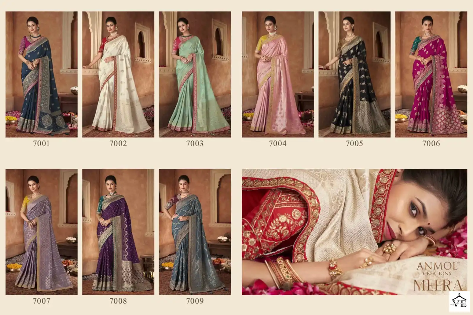 Anmol Meera-1 Pure Dola Rich Pallu Wholesale Designer Saree Catalog — Wholesale Sarees, MPA wholesale from Surat — view 10