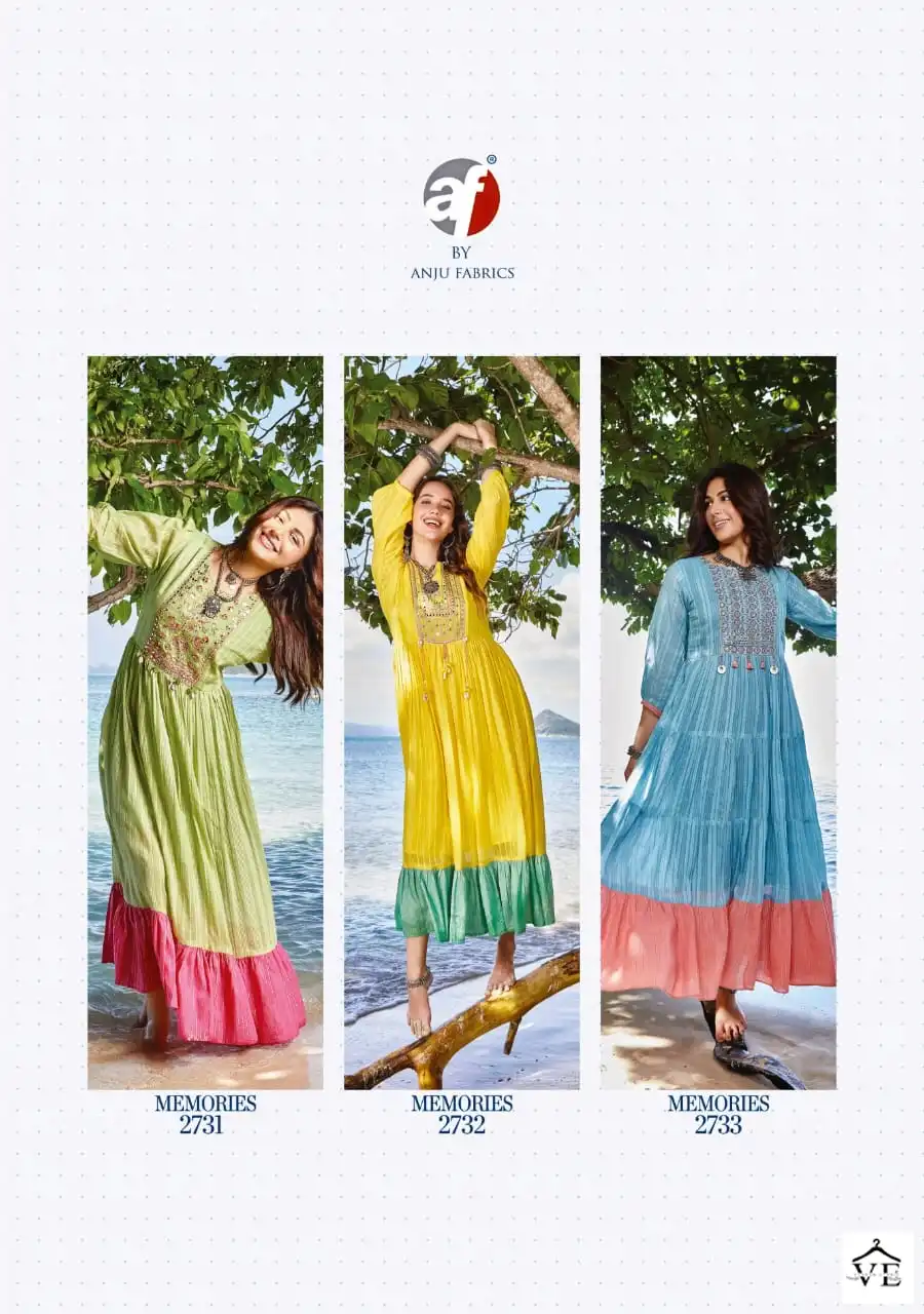 Anju Fabrics Memories Vol 3 Mal Cotton Wholesale Gown Catalog — Wholesale Kurtis, MPA wholesale from Surat — view 7