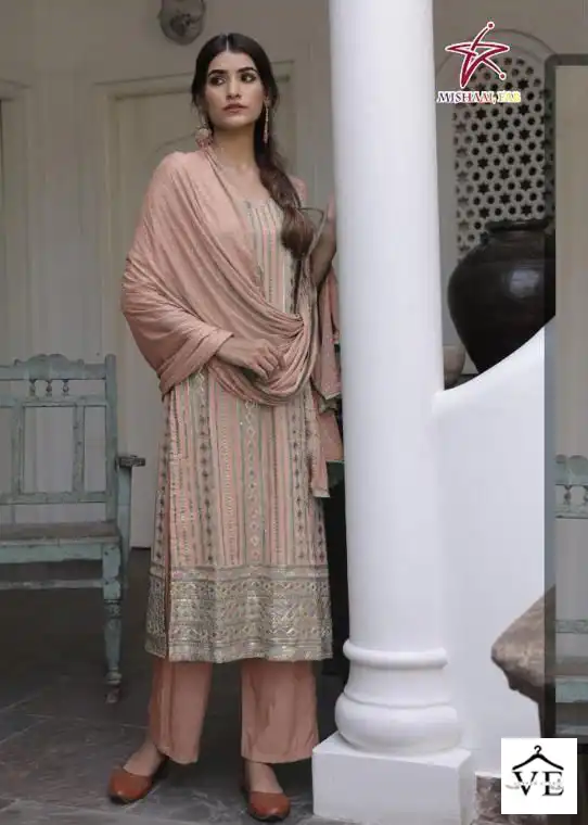 Hoor Tex Mishaal-8025 Hevy Georgette Wholesale Pakistani Suit Catalog — Wholesale Salwar Suits, MPA wholesale from Surat - Gallery Image 2