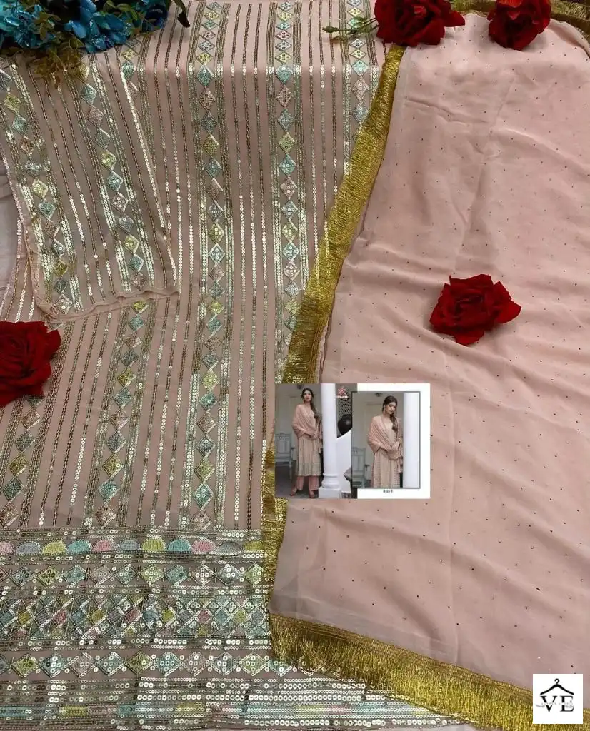 Hoor Tex Mishaal-8025 Hevy Georgette Wholesale Pakistani Suit Catalog — Wholesale Salwar Suits, MPA wholesale from Surat - Gallery Image 6