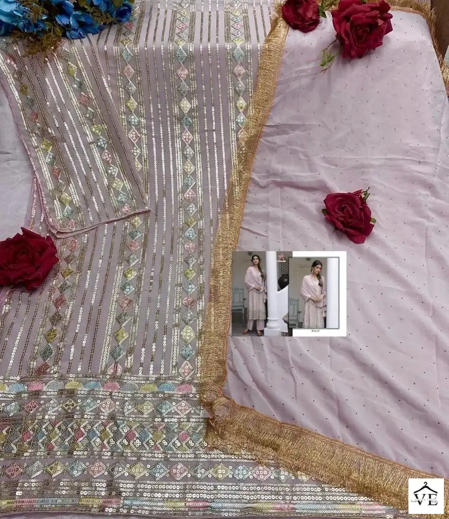 Hoor Tex Mishaal-8025 Hevy Georgette Wholesale Pakistani Suit Catalog — Wholesale Salwar Suits, MPA wholesale from Surat — view 8