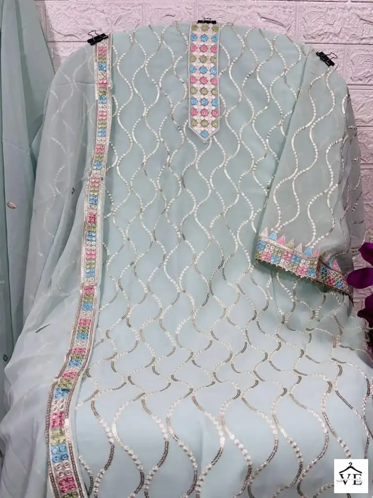 Hoor Tex Mishaal-9005 Hevy Georgette Wholesale Pakistani Suit Catalog — Wholesale Salwar Suits, MPA wholesale from Surat - Gallery Image 3