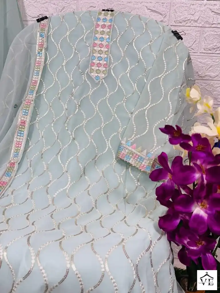Hoor Tex Mishaal-9005 Hevy Georgette Wholesale Pakistani Suit Catalog — Wholesale Salwar Suits, MPA wholesale from Surat — view 4