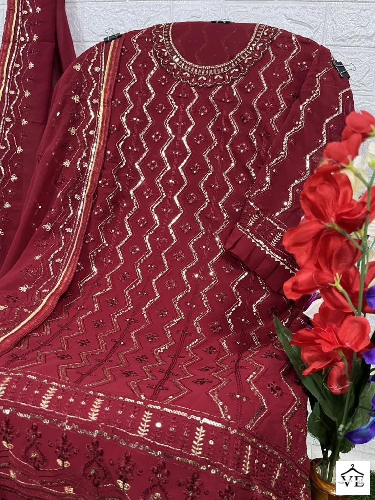 Hoor Tex Mishaal-9006 Heavy Georgette Wholesale Pakistani Designer Salwar Suit Catalog — Wholesale Salwar Suits, MPA wholesale from Surat — view 2